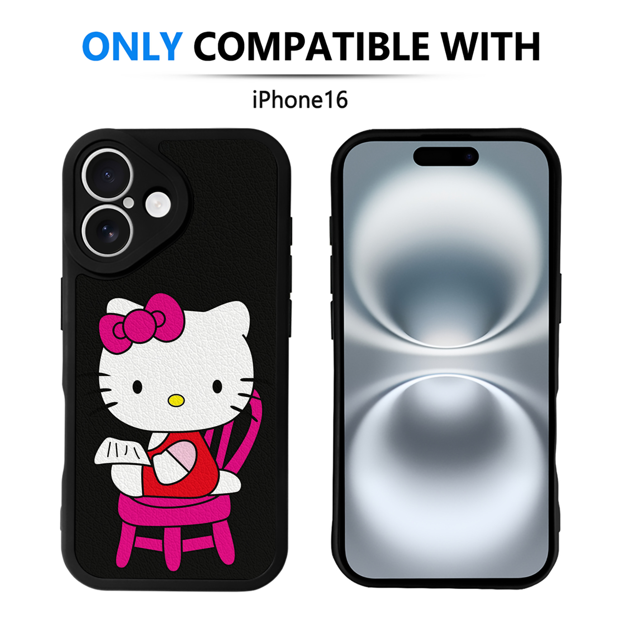 （画像用） Hello Kitty ハローキティ 【iPhone 16シリーズ対応】シリコンスマホケース（レザー調） 材質：シリコン
